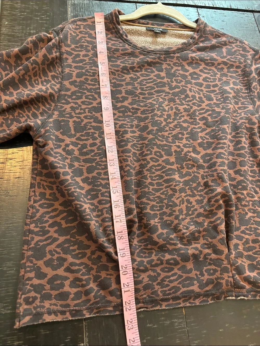 Joe's Jeans Brown & Black Leopard Crewneck Sweatshirt Small Pleated Animal Print